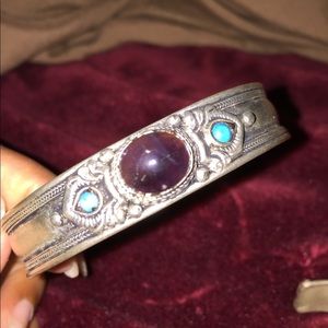 Purple and turquoise stone bracelet